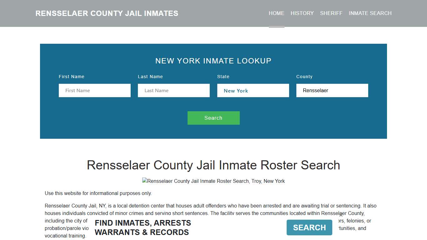 Rensselaer County Jail Inmate Roster Lookup, Troy, NY